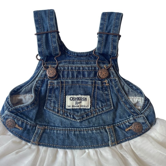 OshKosh B'gosh Denim and White Tulle Skirtall Size is 6 Months - Picture 2 of 10